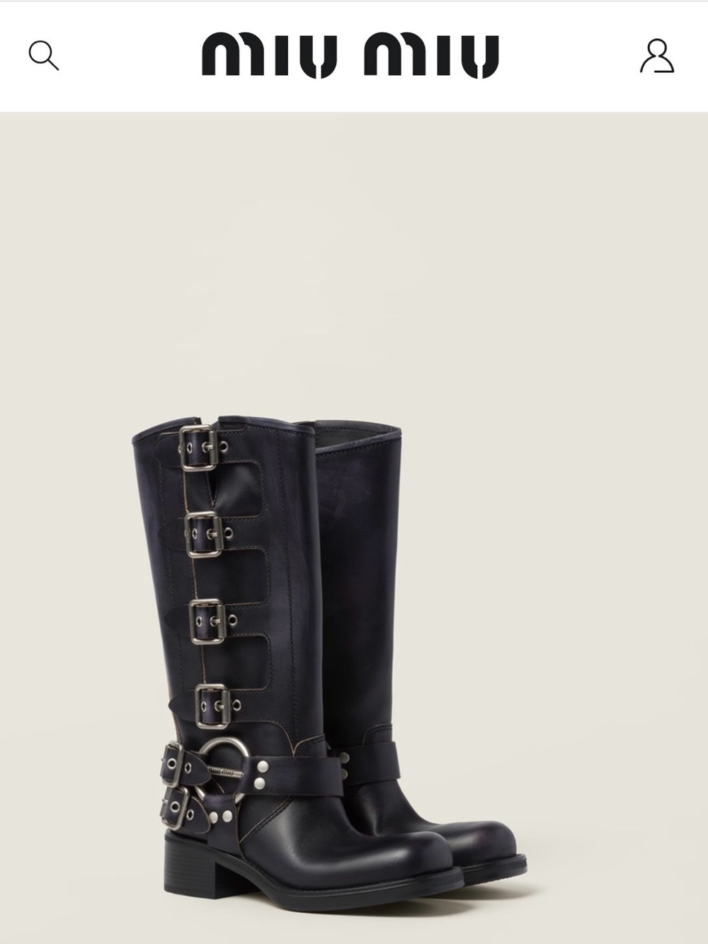 Women's Black Leather Moto Boots